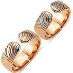 حلقه ازدواج ست طلای رزگلد با نگین الماس تراش برلیان مدل: srd1604