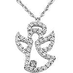 آویز کودکانه طلای سفید با نگین الماس تراش برلیان طرح آنجل مدل: pgb2182