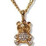 آویز کودکانه طلای رزگلد با نگین الماس تراش برلیان طرح تدی مدل: pgb2185