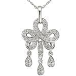 آویز طلای سفید با نگین الماس تراش برلیان: مدل pdb2274