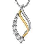 آویز طلای سفید و زرد با نگین الماس تراش برلیان: مدل pdb2277