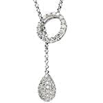 گردن آویز طلای سفید با نگین الماس تراش برلیان: مدل pdb2280