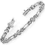 دستبند الماس تراش برلیان با طلای سفید مدل: bgd2061 