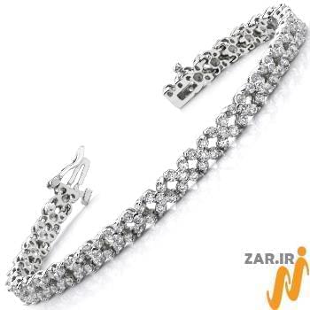 مدل دستبند الماس تراش برلیان با طلای سفید