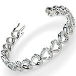 دستبند الماس تراش برلیان با طلای سفید طرح قلب مدل: bgd2071 