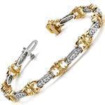 دستبند الماس تراش برلیان با طلای سفید و زرد مدل: bgd2072 