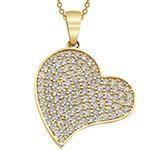 آویز قلب طلای زرد با نگین الماس تراش برلیان: مدل pdb2296 