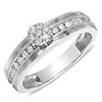 انگشتر نامزدی فلاور طلای سفید با نگین الماس تراش برلیان مدل: eng2256