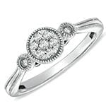 انگشتر نامزدی فلاور طلای سفید با نگین الماس تراش برلیان مدل: eng2257