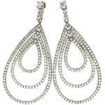 گوشواره طلای سفید با نگین الماس تراش برلیان مدل: edf1502 