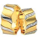 حلقه ازدواج ست طلای دو رنگ با نگین الماس تراش برلیان مدل: srd1591 