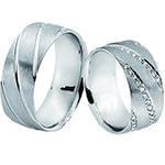 حلقه ازدواج ست طلای سفید با نگین الماس تراش برلیان مدل: srd1594 