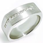 انگشتر طلا سفید با نگین الماس تراش برلیان طرح رجال مدل rgm1567 