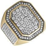 انگشتر طلا زرد 18 عیار با نگین الماس تراش برلیان مدل rgm1582 