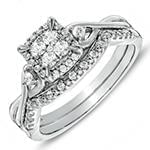 حلقه ازدواج و پشت حلقه ازدواج با نگین الماس تراش برلیان مدل: RDF1122 