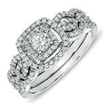 حلقه ازدواج و پشت حلقه ازدواج با نگین الماس تراش برلیان مدل: RDF1125 