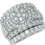 حلقه ازدواج و پشت حلقه ازدواج با نگین الماس تراش برلیان فلاور مدل: RDF1133