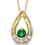 آویز طلای زرد با نگین الماس تراش برلیان و زمرد: مدل npdf13174