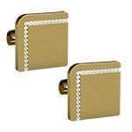 دکمه سردست طلای زرد با نگین الماس تراش برلیان مدل: cdm1252