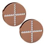 دکمه سردست طلای رزگلد با نگین الماس تراش برلیان مدل: cdm1255