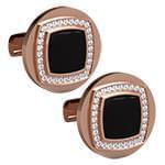 دکمه سردست طلای رزگلد با نگین الماس تراش برلیان و انیکس مدل: cdm1256