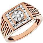 انگشتر طلای رزگلد 18 عیار با نگین الماس تراش برلیان طرح ورساچی مدل rgm1585