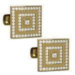 دکمه سردست طلای زرد با نگین الماس تراش برلیان مدل: cdm1286