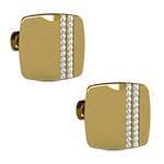 دکمه سردست طلای زرد با نگین الماس تراش برلیان مدل: cdm1288