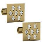 دکمه سردست طلای زرد با نگین الماس تراش برلیان مدل: cdm1289