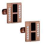 دکمه سردست طلای رزگلد با نگین الماس تراش برلیان و انیکس مدل: cdm1290