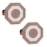 دکمه سردست طلای رزگلد با نگین الماس تراش برلیان مدل: cdm1291