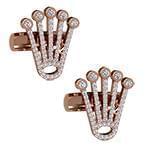 دکمه سردست طرح رولکس طلا با نگین الماس تراش برلیان مدل: cdm1292