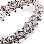 دستبند زنانه طلا با نگین الماس تراش برلیان و یاقوت کبود مدل: bdf1262