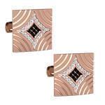 دکمه سردست طلای رزگلد با نگین الماس تراش برلیان و یاقوت کبود مدل: cdm1265