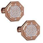 دکمه سردست طلای رزگلد با نگین الماس تراش برلیان مدل: cdm1271