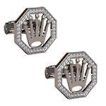 دکمه سردست رولکسی طلای سفید با نگین الماس تراش برلیان مدل: cdm1273