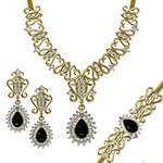 مدل سرویس طلا سفید با نگین زمرد و الماس تراش برلیان: مدل bset2255