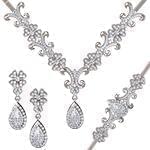 مدل سرویس طلا سفید با نگین الماس تراش برلیان: مدل bset2257