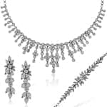 سرویس طلا عروس فلاور سفید و جواهر الماس برلیان مدل: bset2226