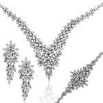 سرویس طلا عروس نگین برلیان طرح مارکیز -طلا سفید مدل:bset2230