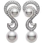 گوشواره زنانه طلا و جواهر مروارید و الماس تراش برلیان مدل: edf1522