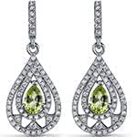 گوشواره زنانه طلا و جواهر زبرجد و الماس تراش برلیان مدل: edf1523