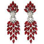 گوشواره زنانه طلا و جواهر یاقوت قرمز و الماس تراش برلیان مدل: edf1525