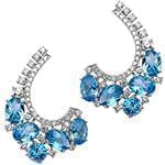 گوشواره زنانه طلا و جواهر توپاز و الماس تراش برلیان مدل: edf1526