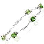 دستبند طلای زنانه با نگین الماس تراش برلیان و زبرجد مدل: bdf1268 