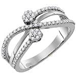 حلقه نامزدی فلاور طلای سفید با نگین الماس تراش برلیان مدل: eng2267