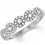 حلقه نامزدی پنج فلاور طلای سفید با نگین الماس تراش برلیان مدل: eng2269