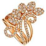 حلقه نامزدی فلاور طلای رزگلد با نگین الماس تراش برلیان مدل: eng2274