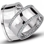 حلقه ازدواج ست طلای سفید با نگین الماس تراش برلیان مدل: srd1620