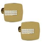 دکمه سردست طلای زرد با نگین الماس تراش برلیان مدل: cdm1274